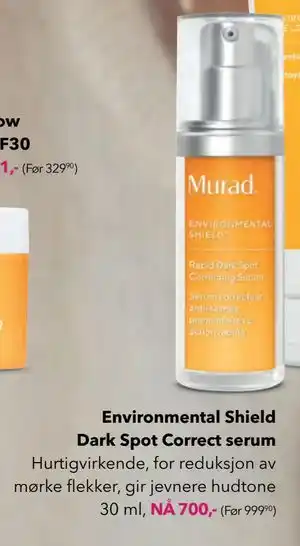 Apotek 1 Environmental Shield Dark Spot Correct serum, NOK 700 tilbud