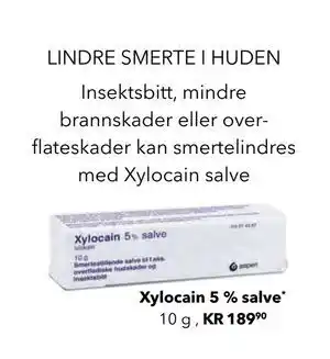 Apotek 1 Xylocain 5 % salve, NOK 189.9 tilbud