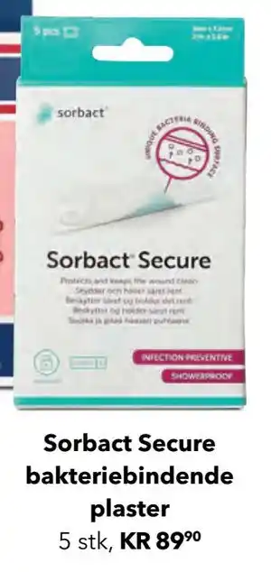 Apotek 1 Sorbact Secure bakteriebindende plaster, NOK 89.9 tilbud