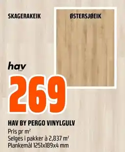Coop Obs HAV BY PERGO VINYLGULV Pris pr m² tilbud