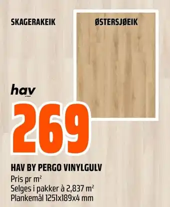 Coop Obs HAV BY PERGO VINYLGULV Pris pr m² tilbud