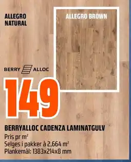 Coop Obs BERRYALLOC CADENZA LAMINAT tilbud