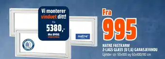 Coop Obs NATRE FASTKARM 2-LAGS GLASS (U 1,6) GARASJEVINDU tilbud
