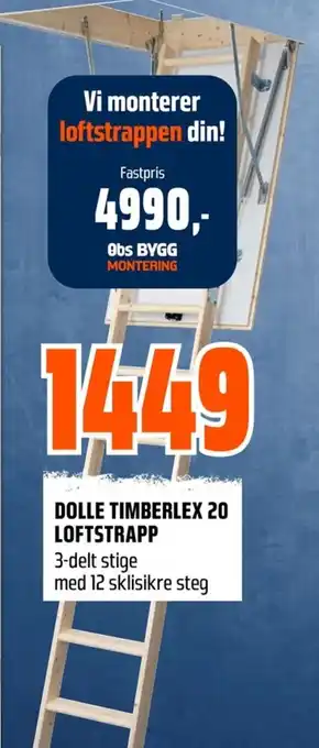 Coop Obs DOLLE TIMBERLEX 20 LOFTSTRAPP 3-delt stige tilbud