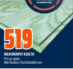 Coop Obs WEATHERPLY K20/70 tilbud