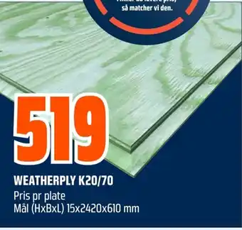 Coop Obs WEATHERPLY K20/70 tilbud