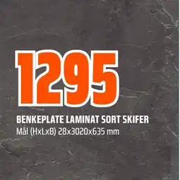 Coop Obs BENKEPLATE LAMINAT SORT SKIFER tilbud