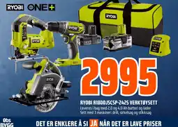 Coop Obs RYOBI R18DDJSCSP-242S VERKTØYSETT L tilbud