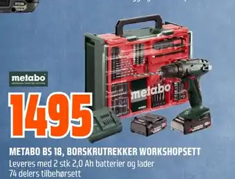 Coop Obs METABO BS 18, BORSKRUTREKKER WORKSHOPSETT tilbud