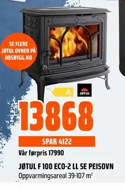 Coop Obs JØTUL F 100 ECO-2 LL SE PEISOVN tilbud