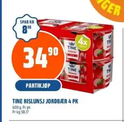 Coop Obs TINE RISLUNSJ JORDBÆR 4 PK tilbud