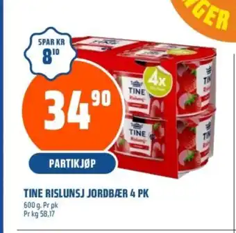 Coop Obs TINE RISLUNSJ JORDBÆR 4 PK tilbud