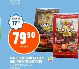 Coop Obs DEN STOLTE HANE GRILLEDE LOLLIPOP KYLLINGVINGER tilbud