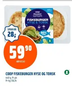 Coop Obs COOP FISKEBURGER HYSE OG TORSK tilbud