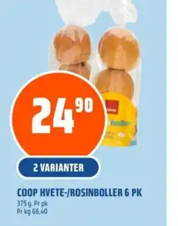 Coop Obs COOP HVETE-/ROSINBOLLER 6 PK tilbud