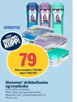 Coop Obs SistemaⓇ drikkeflaske og matboks tilbud