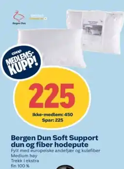 Coop Obs Bergen Dun Soft Support dun og fiber hodepute tilbud