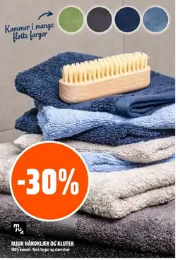 Coop Obs MJUK HÅNDKLÆR OG KLUTER 100% bomull-flere farger og størrelser tilbud