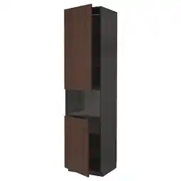 IKEA Metod Høyskap f mikro m 2 dører/hyller, svart/sinarp brun, 60x60x240 cm tilbud