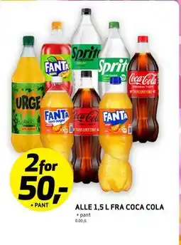 Bunnpris ALLE1,5 L FRA COCA COLA, NOK 50 tilbud