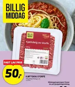 Bunnpris KJØTTDEIG STORFE, NOK 50 tilbud