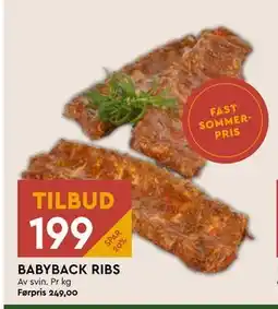 Coop Mega BABYBACK RIBS, NOK 199 tilbud