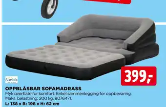 jem & fix OPPBLÅSBAR SOFAMADRASS tilbud