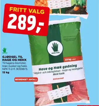 jem & fix GJØDSEL TIL HAGE OG HEKK tilbud