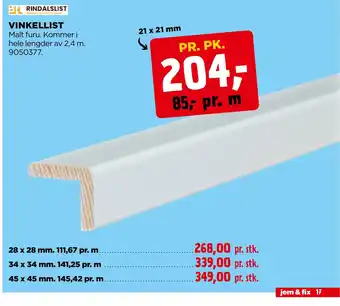 jem & fix VINKELLIST tilbud