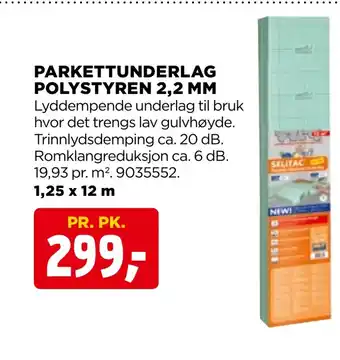 jem & fix PARKETTUNDERLAG POLYSTYREN 2,2 MM tilbud