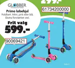 BR Leker Primo løbehjul Foldbart. Mint, pink eller blå. Ekstra forstærket stel. tilbud