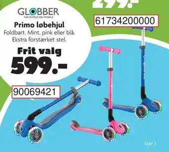BR Leker Primo løbehjul Foldbart. Mint, pink eller blå. Ekstra forstærket stel. tilbud