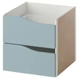 IKEA Kallax Innsats med 2 skuffer, bølget/lys gråblå, 33x33 cm tilbud