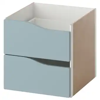 IKEA Kallax Innsats med 2 skuffer, bølget/lys gråblå, 33x33 cm tilbud