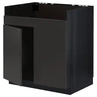 IKEA Metod Benkeskap, til havsen med 2 kummer, svart/nickebo matt antrasitt, 80x60 cm tilbud