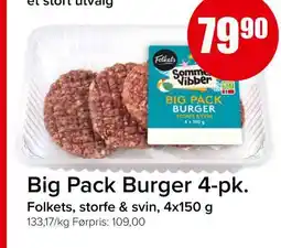 Spar Big Pack Burger 4-pk tilbud