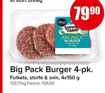 Spar Big Pack Burger 4-pk tilbud