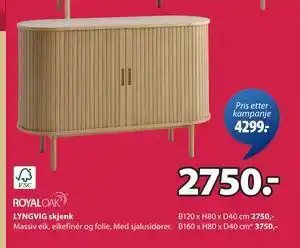 JYSK LYNGVIG skjenk, NOK 2750 tilbud