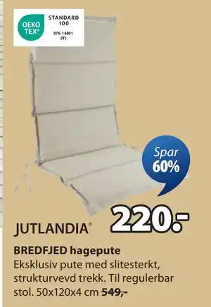 JYSK BREDFJED hagepute, NOK 220 tilbud