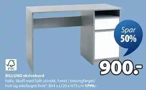 JYSK BILLUND skrivebord, NOK 900 tilbud