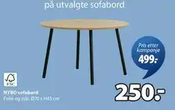 JYSK NYBO sofabord, NOK 250 tilbud
