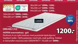 JYSK HOPEN overmadrass - grå tilbud