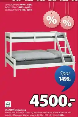 JYSK VESTERVIG køyeseng, NOK 4500 tilbud