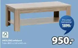 JYSK HASLUND sofabord, NOK 950 tilbud