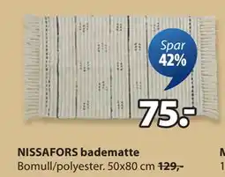 JYSK NISSAFORS badematte, NOK 75 tilbud