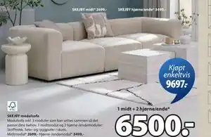 JYSK SKEJBY modulsofa, NOK 6500 tilbud