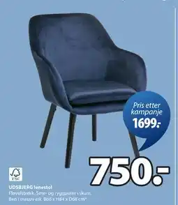JYSK UDSBJERG lenestol, NOK 750 tilbud