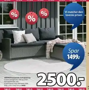 JYSK ONDRUP loungesofa med sjeselong, NOK 2500 tilbud