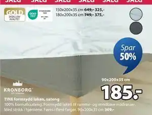 JYSK TINE formsydd laken, sateng tilbud