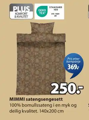 JYSK MIMMI satengsengesett, NOK 250 tilbud